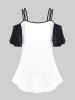 Gothic Skull Heart Bloody Bride Print Cold Shoulder Halloween Cami T-shirt -  