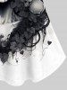 Gothic Skull Heart Bloody Bride Print Cold Shoulder Halloween Cami T-shirt -  