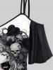 Gothic Skull Heart Bloody Bride Print Cold Shoulder Halloween Cami T-shirt -  