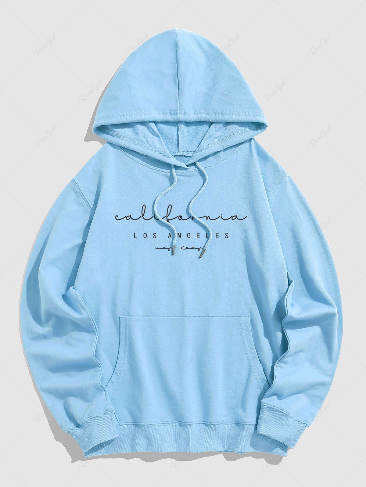 Latest Men's California LOS ANGELES Printed Kangaroo Pocket Pullover Hoodie  