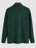 T-shirt Thermique Rayé Fourré à Manches Longues - Vert profond XXL