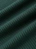 T-shirt Thermique Rayé Fourré à Manches Longues - Vert profond XXL