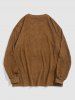 Men's Faux Suede Crew Neck Solid Color Long Sleeve Pullover Sweatshirt -  