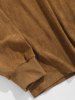Men's Faux Suede Crew Neck Solid Color Long Sleeve Pullover Sweatshirt -  