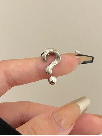 Fashion Question Mark Shape Open Ring - SILVER