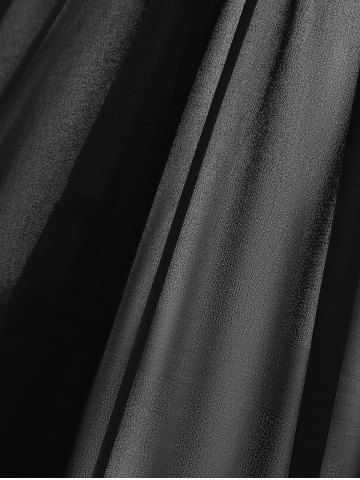 Plus Size Floral Plaid Mesh See Through Ruched Lingerie Set (Adjustable Shoulder Strap)