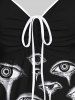 Plus Size Eye Tears Print Cinched Tank Top -  