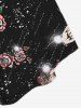 Plus Size Skull Flower Glitter Hands Print Cinched Tank Top -  