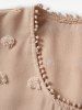 Plain Color Swiss Dot Guipure Smocked Cuff Casual Top -  