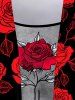 Plus Size Flower Print 2 In 1 T-shirt -  