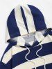 Men's Daily Striped Colorblock Two Tone Drawstring Pullover Hoodie -  
