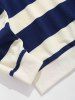 Men's Daily Striped Colorblock Two Tone Drawstring Pullover Hoodie -  