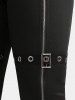 Gothic Straps Buckle Grommet Zipper Skinny Pull On Pants -  