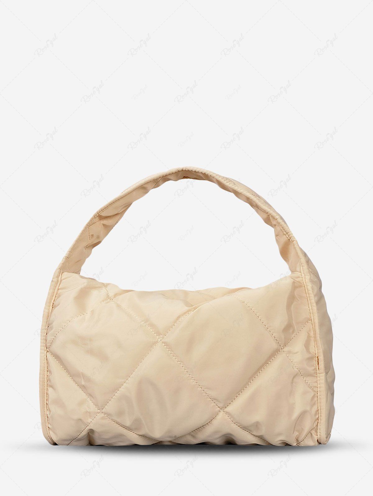 Women s Simple Style Solid Color Argyle Quilted High Capacity Tote Bag 33 OFF Rosegal