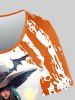 T-shirt D'Halloween Citrouille Fantôme Sorcière Imprimées de Grande Taille - Orange 6X