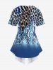 Plus Size Leopard Print 2 In 1 T-shirt -  