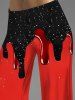 Halloween Galaxy Milk Pouring Print Wide Leg Pants -  
