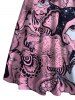 Abstract Print A Line Sweetheart Collar Crossover Midi Dress -  