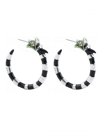 Fashion Dragon Striped Hoop Earrings