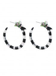 Fashion Dragon Striped Hoop Earrings -  