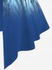 T-shirt Moulant 2 en 1 X Pantalon Evasé et Imprimé de Léopard - Bleu 