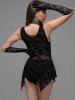 Body Gothique Chauve-souris en Jacquard Transparent à Volants - Noir 2X | US 18-20
