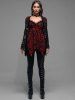 Gothic Paisley Print Floral Lace Heart Buttons T-shirt -  