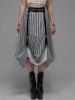 Gothic Striped PU Strap A Line Maxi Skirt -  