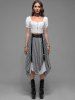Gothic Striped PU Strap A Line Maxi Skirt -  