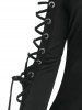 Sweat à Capuche Oreilles de Grande Taille à Manches à Lacets - Noir 1X | US 14-16