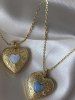 Heart Shaped Faux Crystal Necklace -  