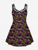 Gothic Hat Moon Star Print Crisscross Cami Dress -  