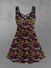 Gothic Hat Moon Star Print Crisscross Cami Dress -  