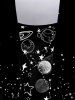 Plus Size Sparkling Sequin Galaxy Moon Sun Star Print 2 In 1 T-shirt -  