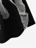 Robe D'Halloween Epaulde Dénudée Squelette Gland Imprimée Grande Taille - Noir S