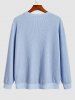 Men's Solid Color Textured Ribbed Crew Neck Front Pocket Design Sweatshirt -  