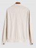 Pocket Design Corduroy Shacket Solid Color Jacket -  