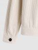 Pocket Design Corduroy Shacket Solid Color Jacket -  