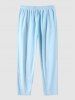 Men's Daily Casual Terry Cloth Drawstring Solid Color Straight Pants -  