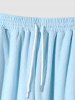 Men's Daily Casual Terry Cloth Drawstring Solid Color Straight Pants -  