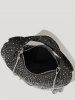 Sac à Main de Cocktail Rétro Brillant Chaîne en Métal Strass Eclatant pour Femme - Noir Ordinaire