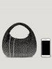Sac à Main de Cocktail Rétro Brillant Chaîne en Métal Strass Eclatant pour Femme - Noir Ordinaire