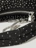 Sac à Main de Cocktail Rétro Brillant Chaîne en Métal Strass Eclatant pour Femme - Noir Ordinaire