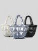 Women's Fashion Daily Streetwear Solid Color Down Padded Quilted Puffer Design Shoulder Tote Bag -  