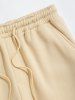 Solid Color Thermal Fleece-lined Casual Sweatpants -  