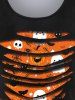 Plus Size 3D Ripped Pumpkin Ghost Skull Bat Print Halloween T-shirt -  