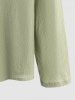 Men's Cotton and Linen Textured Kangaroo Pockets Design Long Sleeves Pullover Hooded Shirt -  