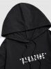 Men's Gothic Style Letter PARADISE Wings Pattern Kangaroo Pocket Pullover Hoodie -  