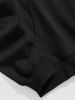Men's Gothic Style Letter PARADISE Wings Pattern Kangaroo Pocket Pullover Hoodie -  