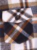 Men's Casual Vintage Style Plaid Wool Blend Flap Pockets Button Up Long Sleeve Cargo Shacket -  